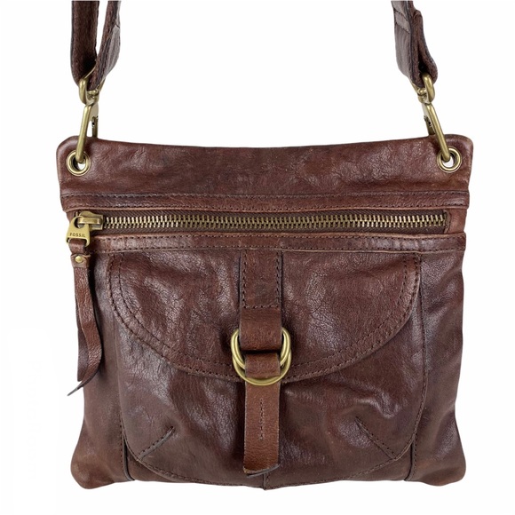 Fossil Bags Fossil Leather Shoulder Bag Brown Long Live Love 954 Poshmark